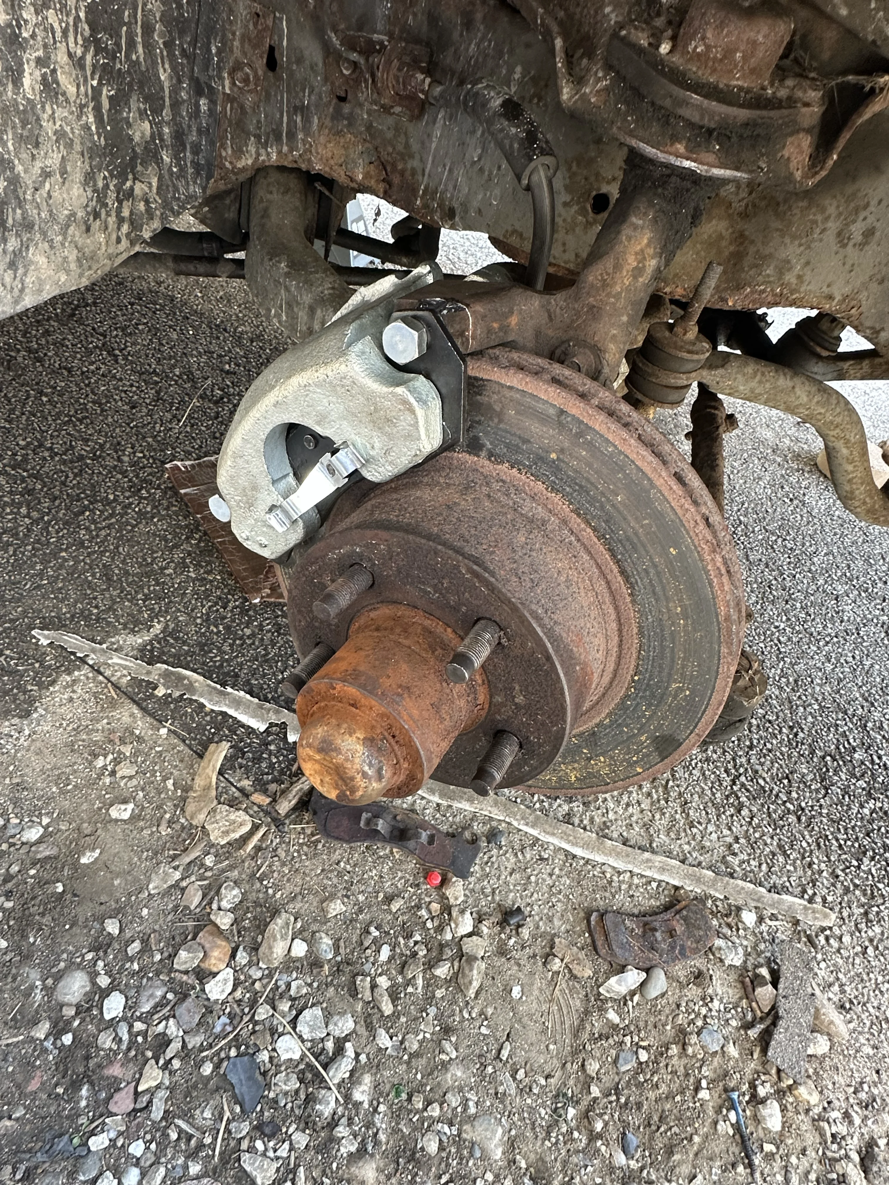 Town Car front brake hub during disassembly